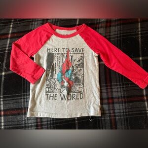Marvel Red and Gray Long Sleeve Raglan Tee